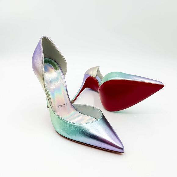 Christian Louboutin Iriza Pumps 100 Ombré Iridescent Heels EU 37.5 US 7.5 - Picture 2 of 14
